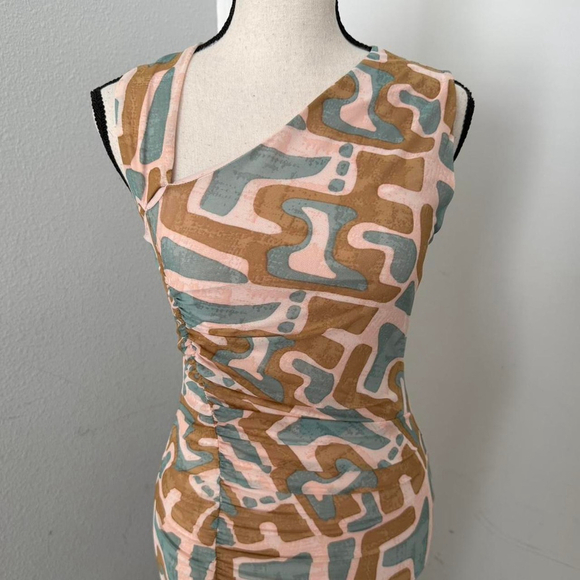 By Anthropologie Asymmetrical Collar Midi Dress - Size XS - Picture 3 of 6